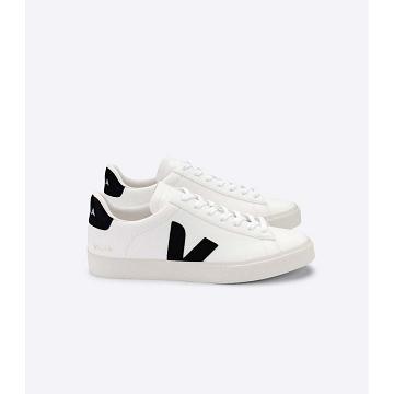 Women's Veja CAMPO CHROMEFREE Low Tops Sneakers White/Black | ZA 592LIS